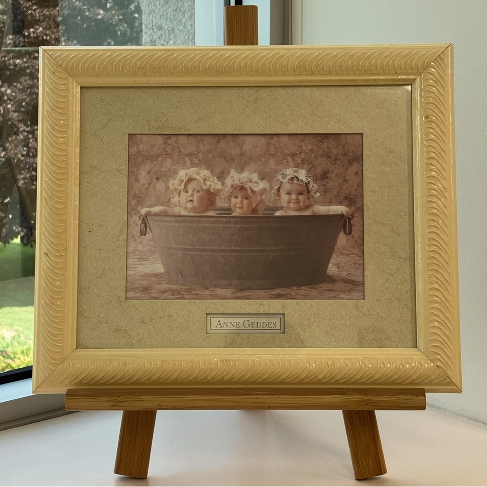 Vintage Anne Geddes “Bathtub Babies”Framed Print